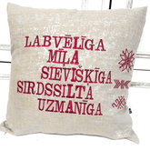 She is The Best Embroidered Linen Pillow